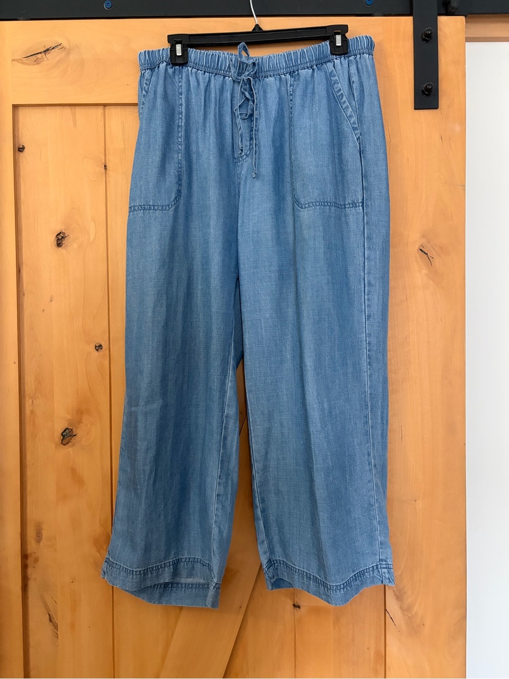 Splendid Light Blue Drawstring Wide-Leg Jeans